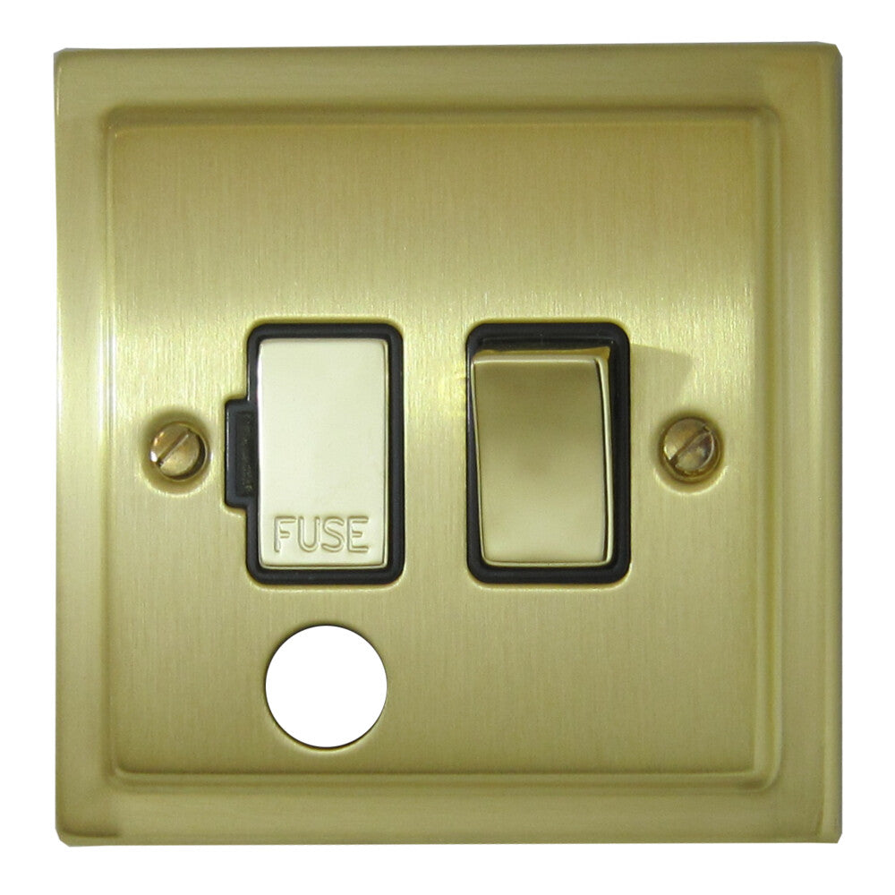 Victorian Satin Brass Switch Fused Spur & F/Out