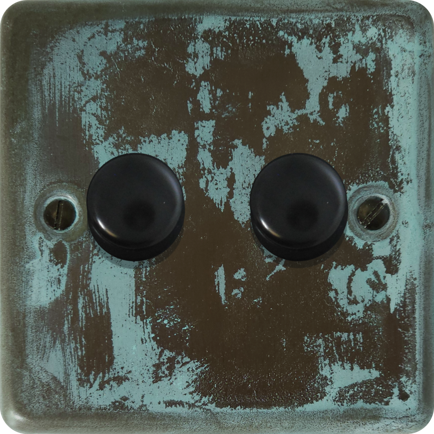 Contour Verdigris 2 Gang LED Dimmer (Black Cap)