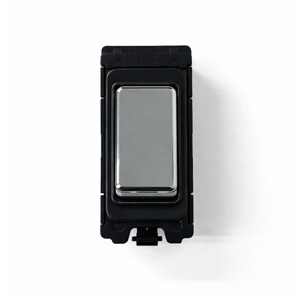 2 way grid switch - Black and Polished Chrome Switch