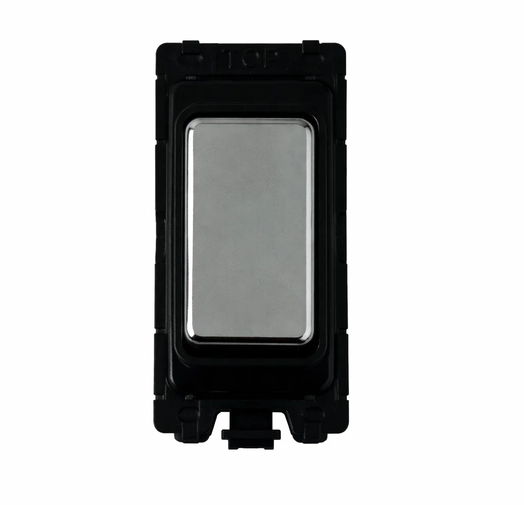 Blanking Piece grid switch - Black and Polished Chrome Switch