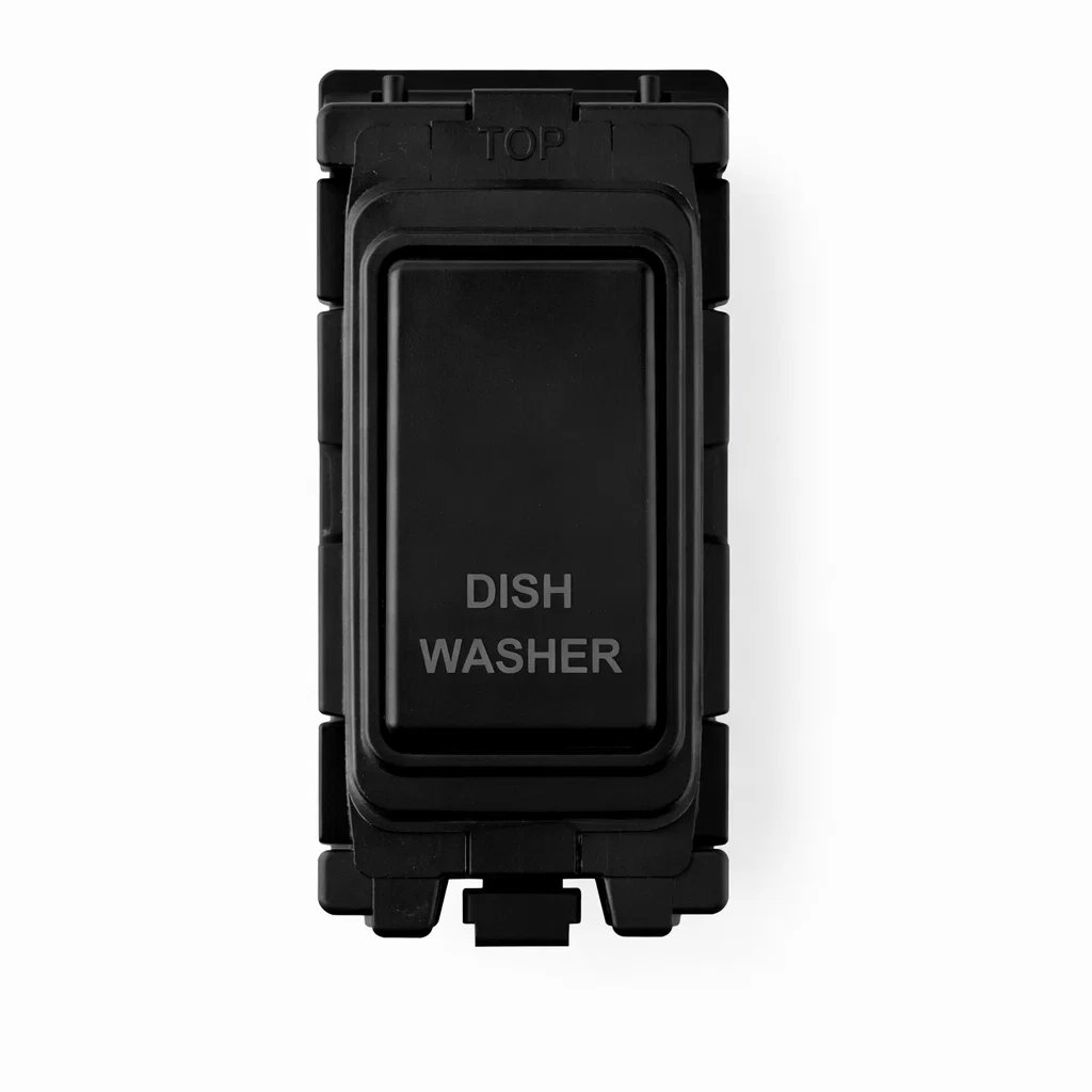 20A Engraved DP Switch - Dishwasher- Black Insert