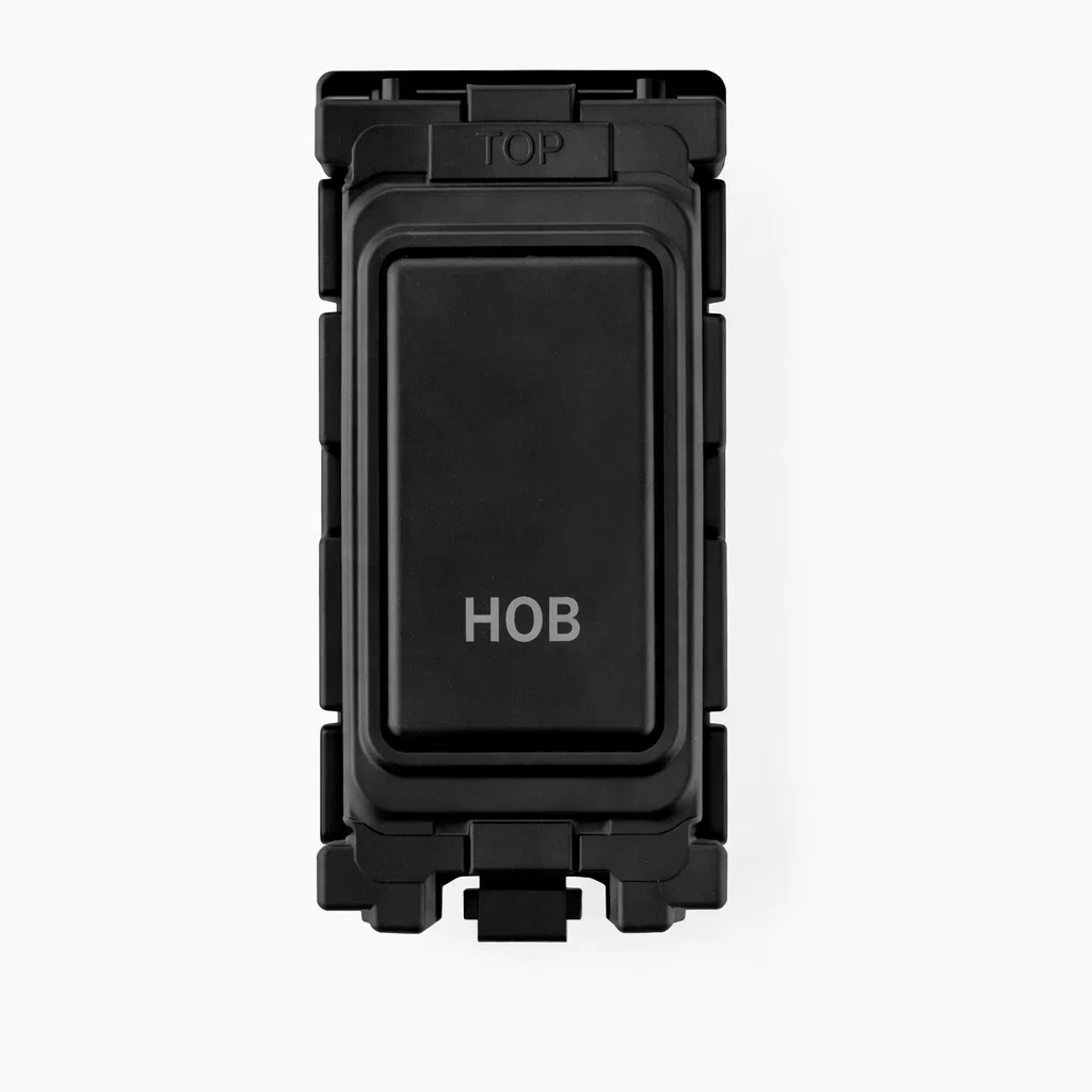 20A Engraved DP Switch - Hob - Black Insert