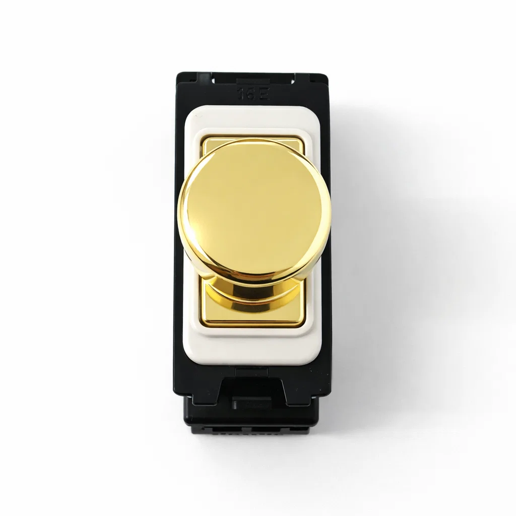 Intelligent Dimmer Module - White and Polished Brass Switch