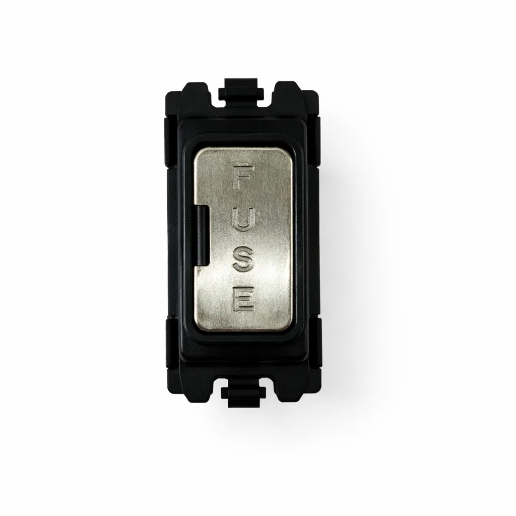 Fuse Holder - Black and Satin Chrome Switch