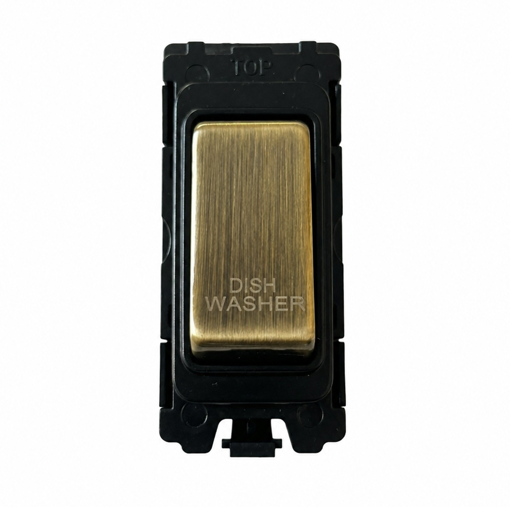 20A DP Switch - Engraved - Dishwasher - Antique Switch
