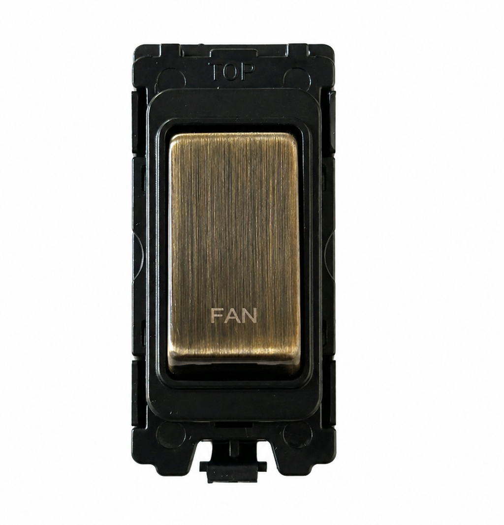 20A DP Switch - Engraved - Fan - Antique Switch