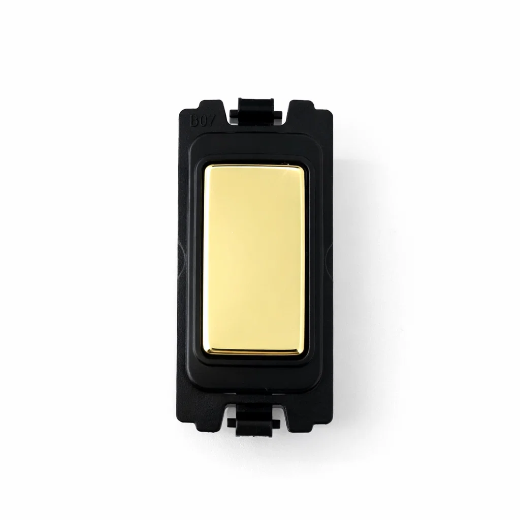 Blanking Piece Grid switch - Black and Polished Brass Switch