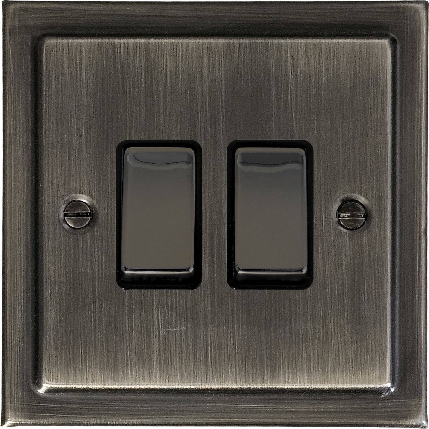 Victorian Antique Nickel 2 Gang Switch