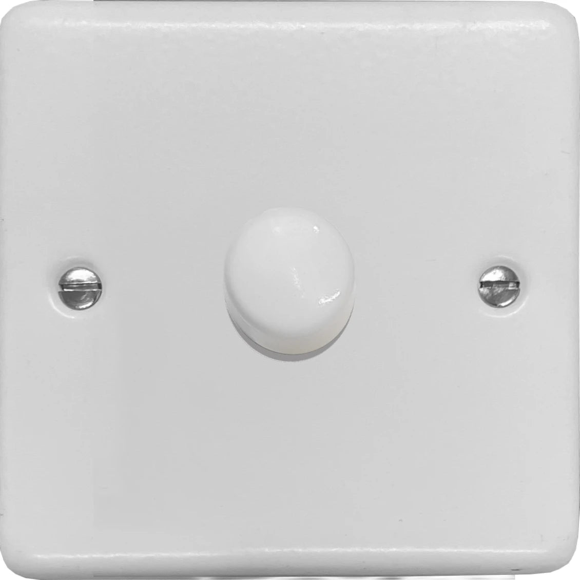 Contour Flat White 1 Gang Dimmer LED - White Caps