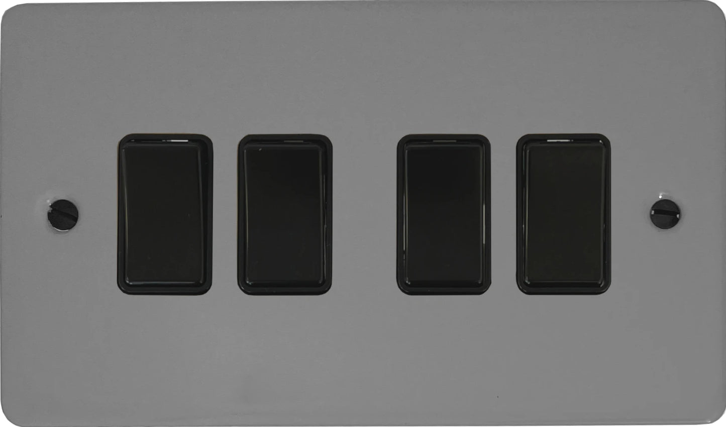 Flat Light Grey 4 Gang 2 Way Switch