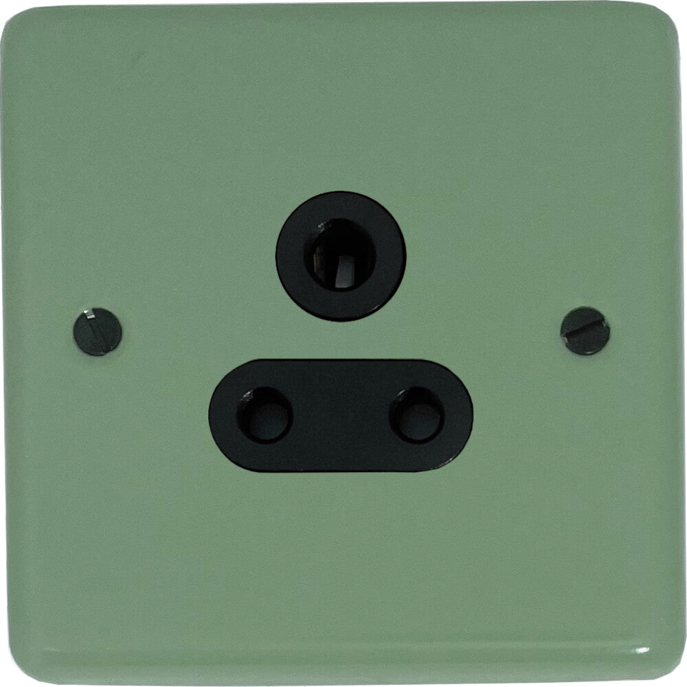 Classic Sage Green 5 Amp Socket (Black Switch)