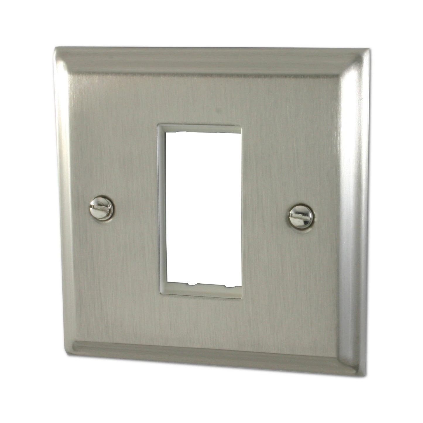 Deco Satin Nickel 1 Gang Mod Plate & Frame