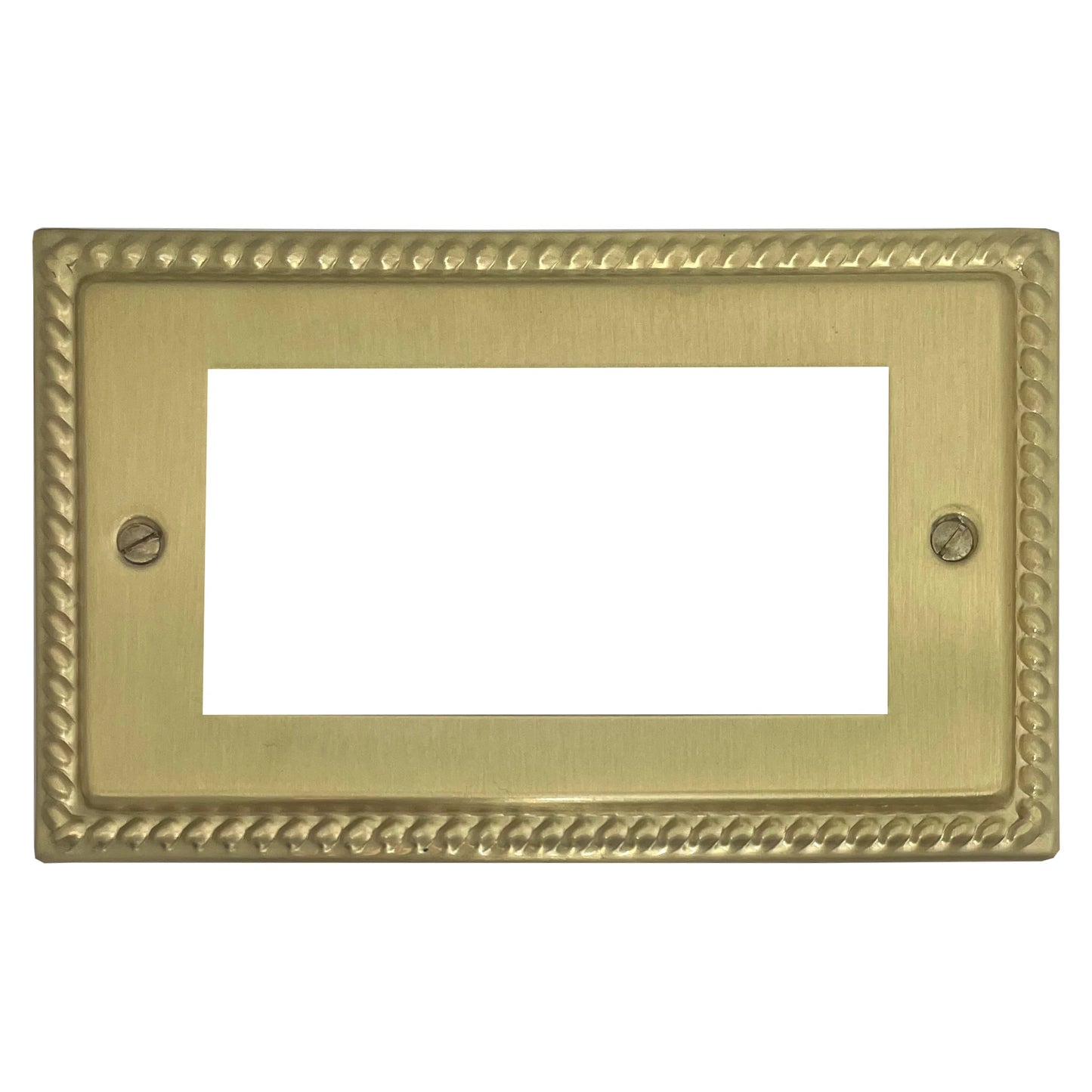Georgian Satin Brass 4 Module Plate
