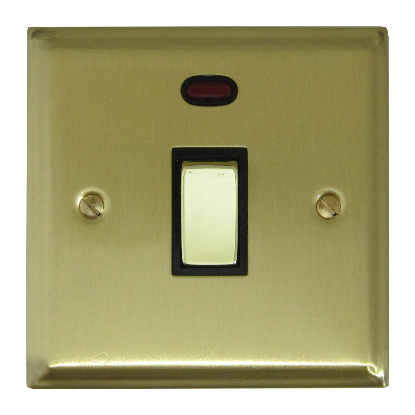 Deco Satin Brass 20Amp Dp Switch & Neon