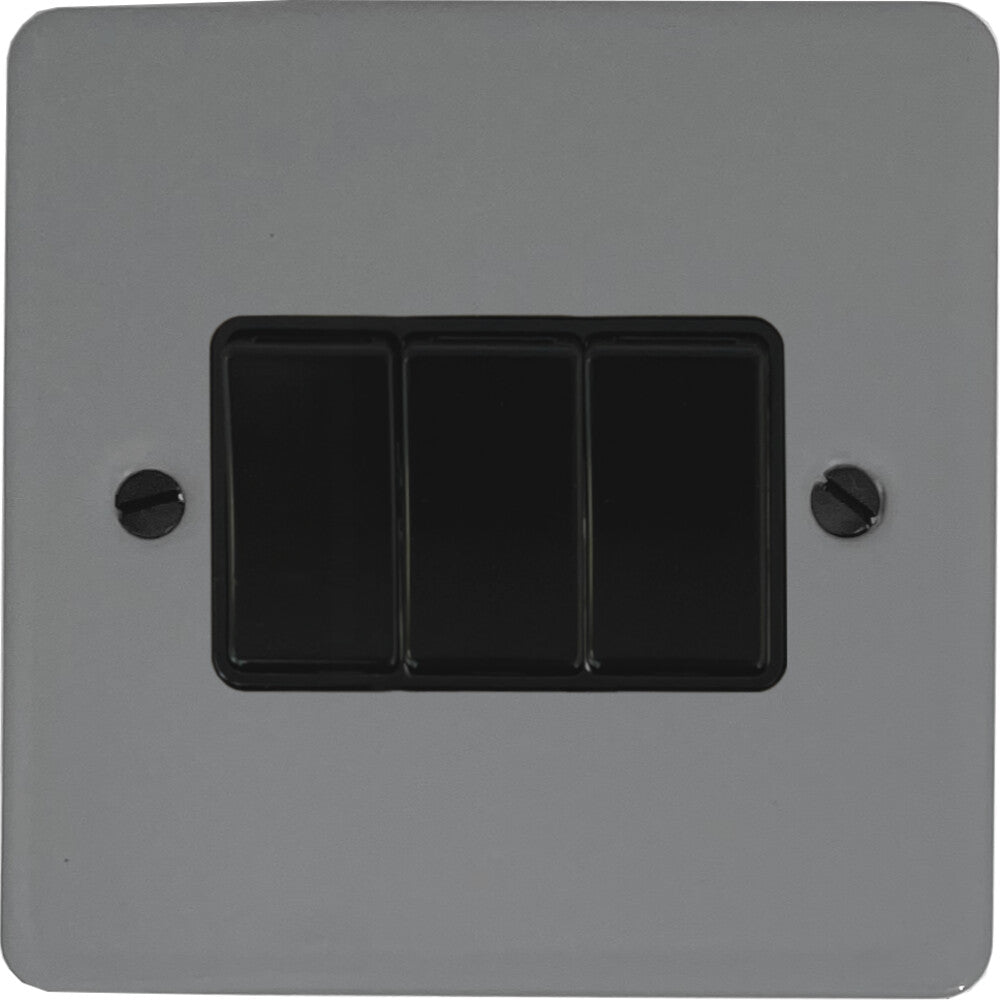 Flat Light Grey 3 Gang 2 Way Switch