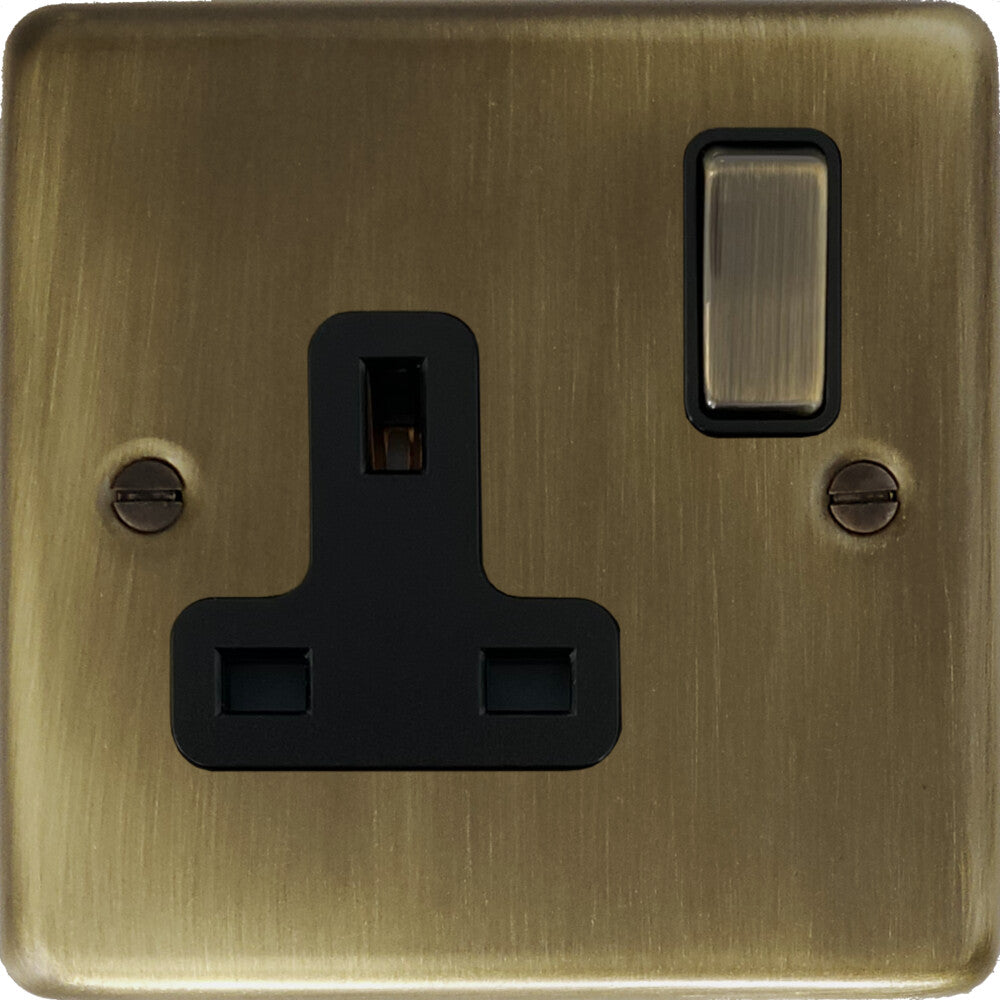 Contour Antique Brass 1 Gang Socket (Brass Switch)