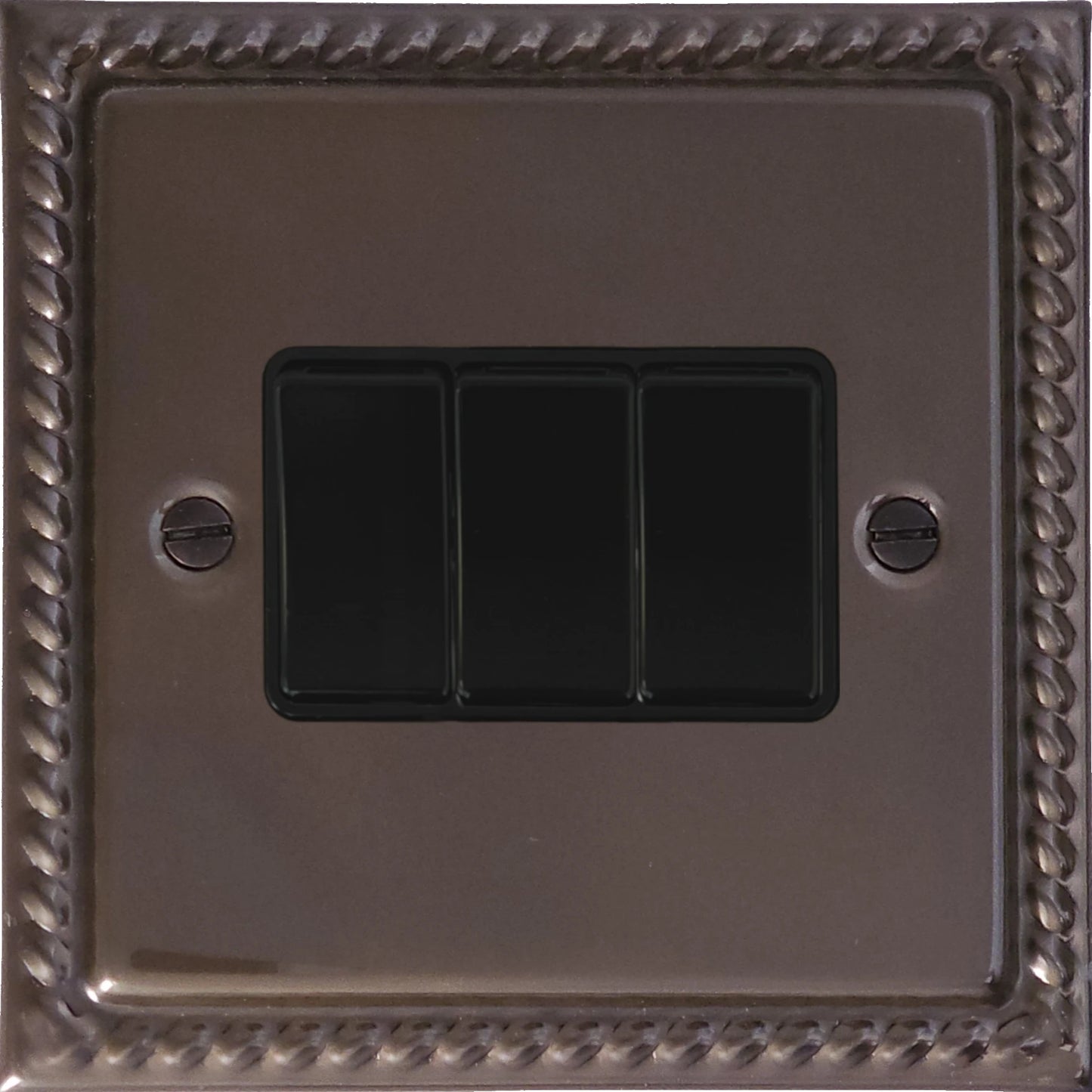 Georgian Medium Bronze 3 Gang Switch