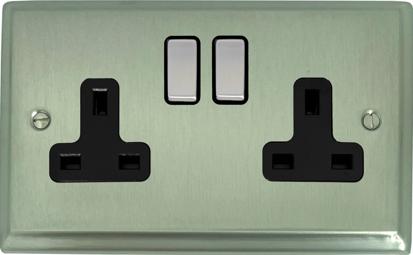 Deco Satin Nickel 2 Gang Socket
