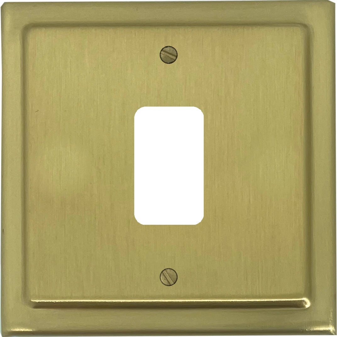 Victorian Satin Brass 1 Gang Grid Plate