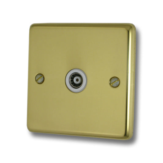 Contour Polished Brass 1 Gang Coax Point