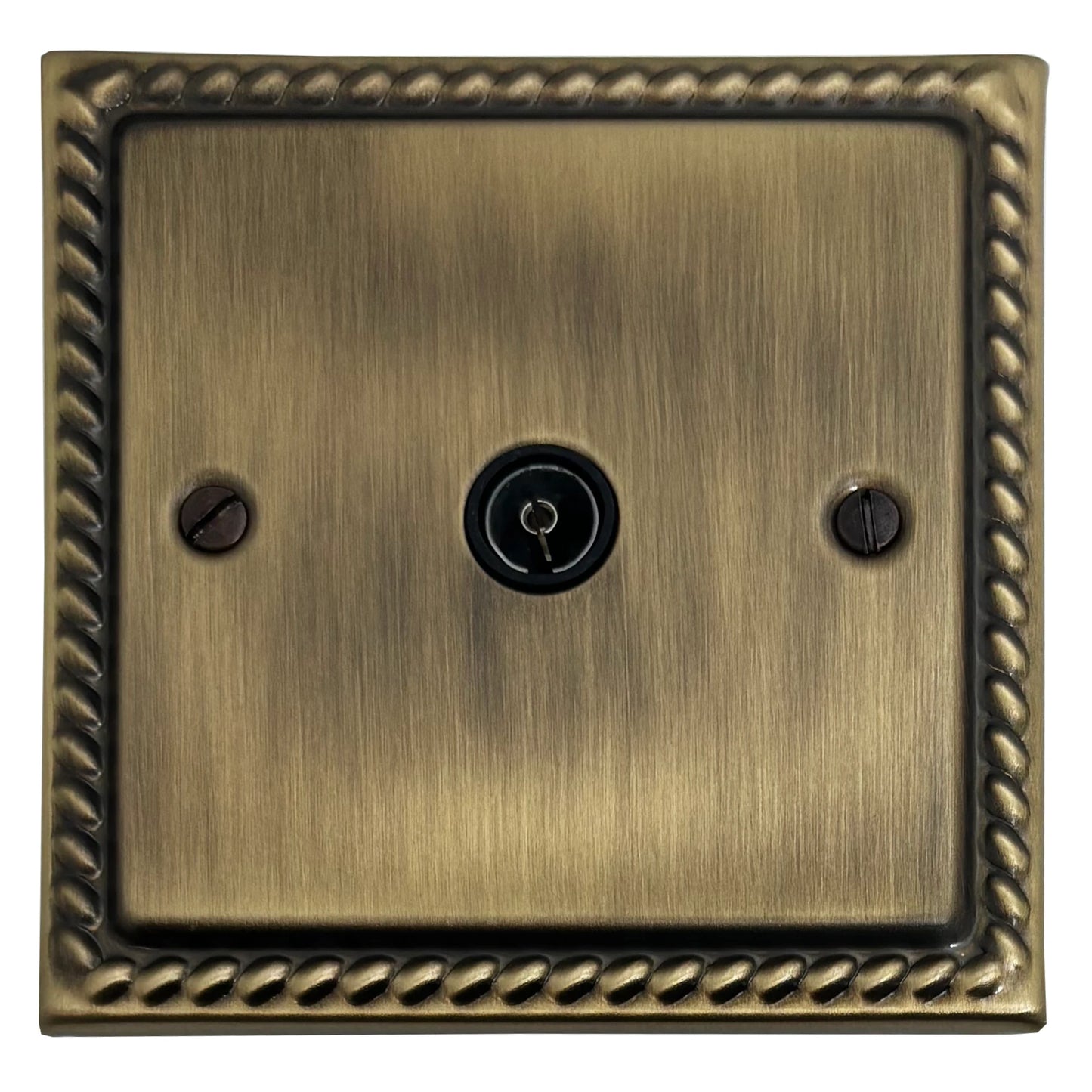 Georgian Light Antique Brass 1 Gang Coax Point