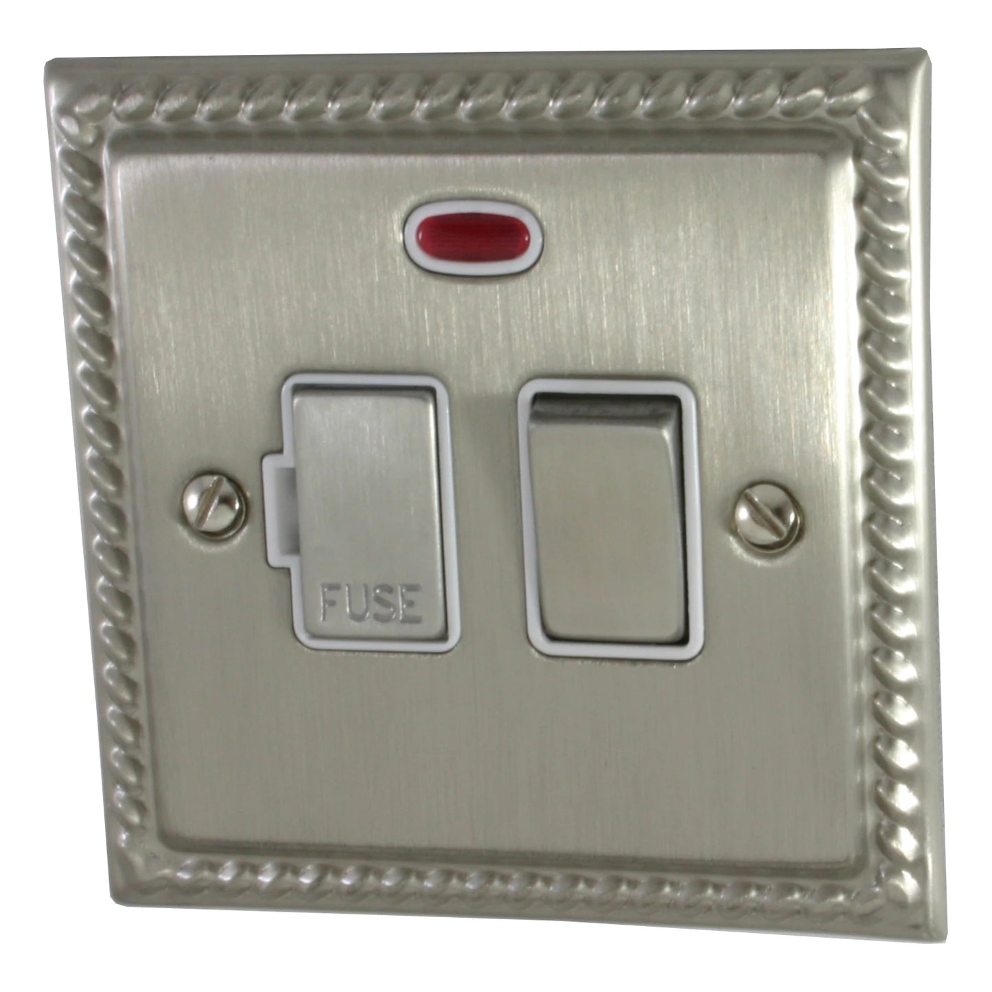 Georgian Satin Nickel Switch Fused Spur & Neon