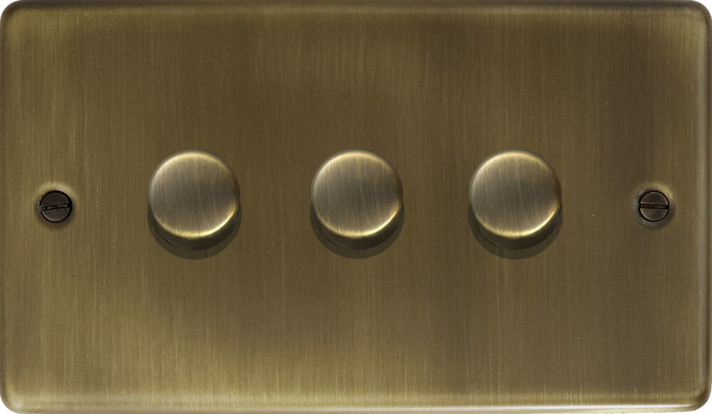 Contour Antique Brass 3 Gang LED Dimmer