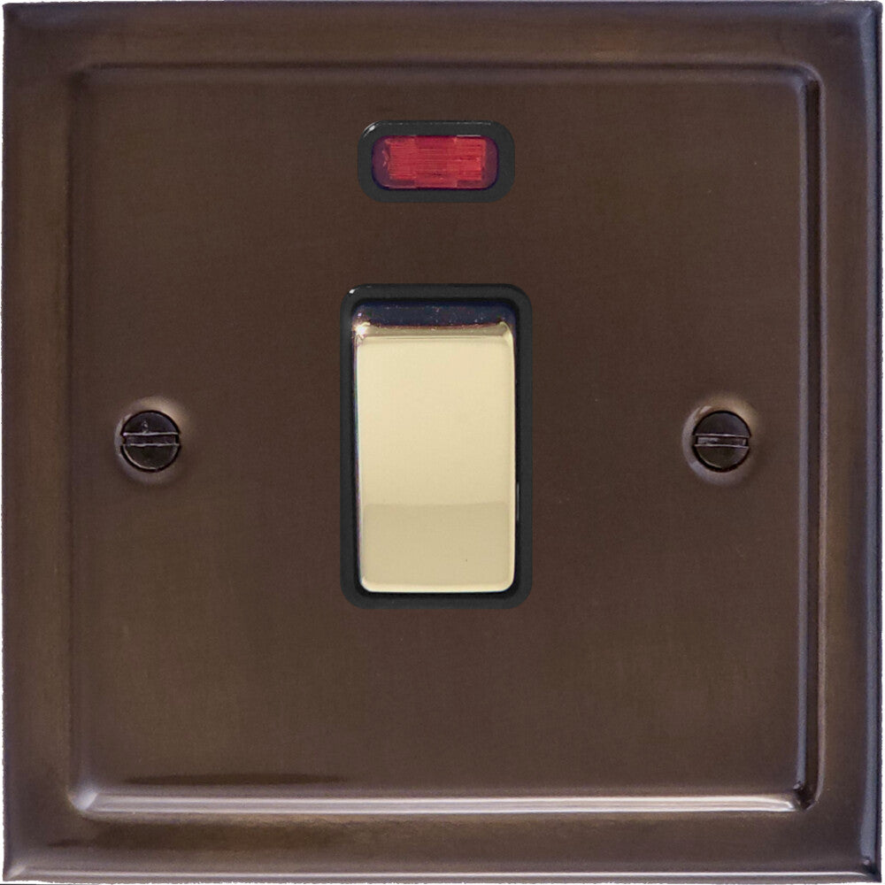 Victorian Medium Bronze 20A Dp Switch + Neon