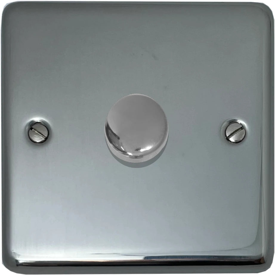 Contour Polished Steel 1 Gang LED Dimmer 120W