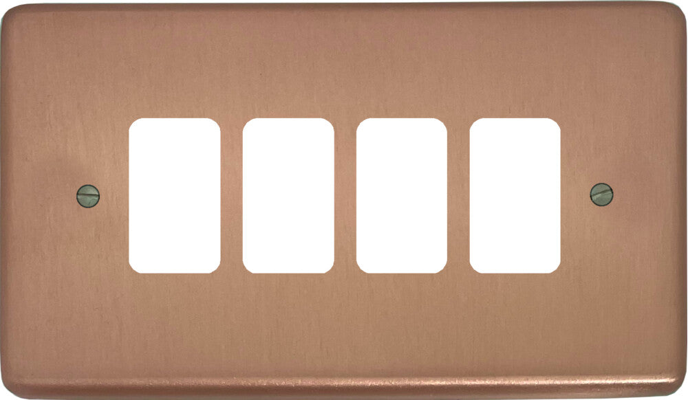 Contour Rose Gold 4 Gang Grid Plate