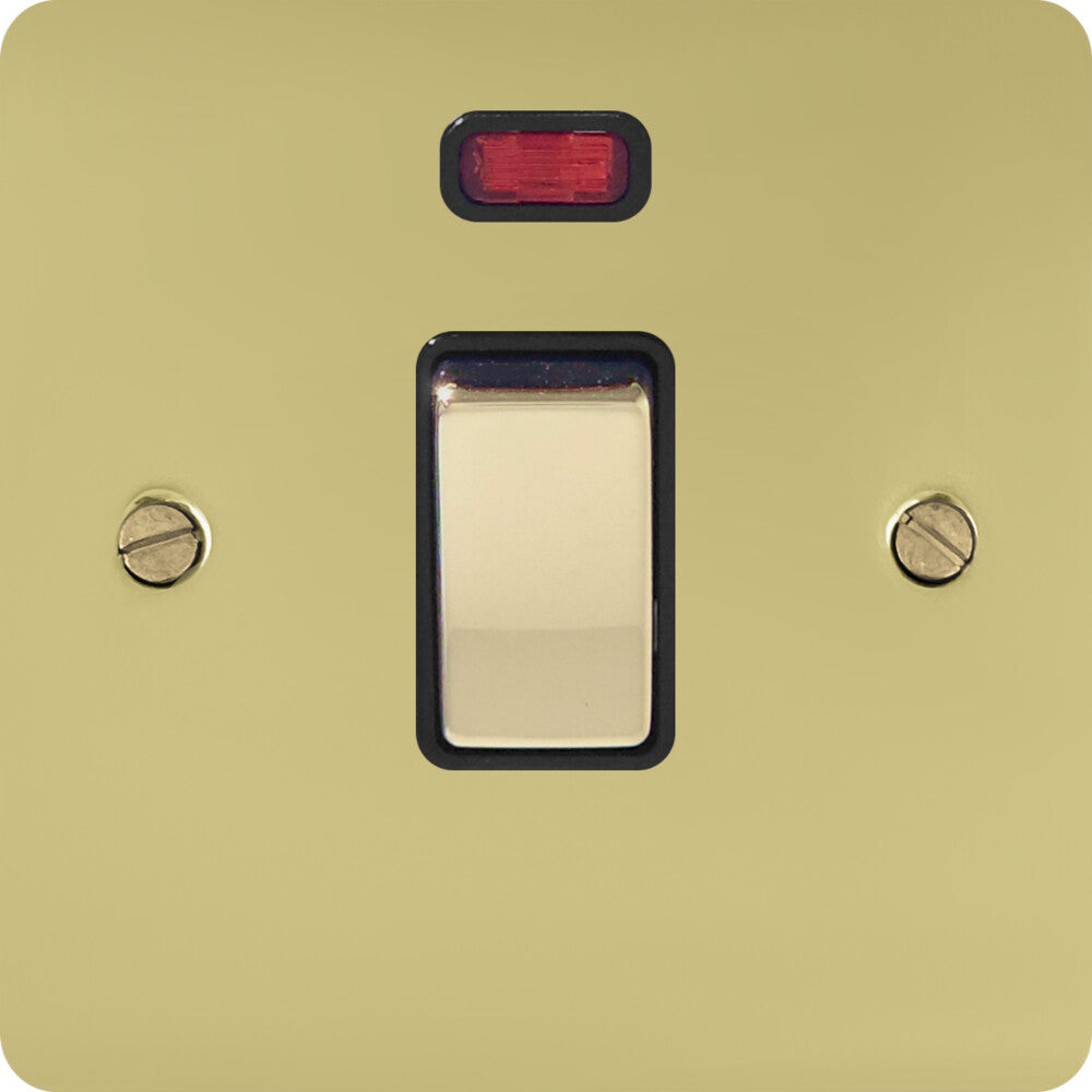 Flat Polished Brass 20A DP Switch