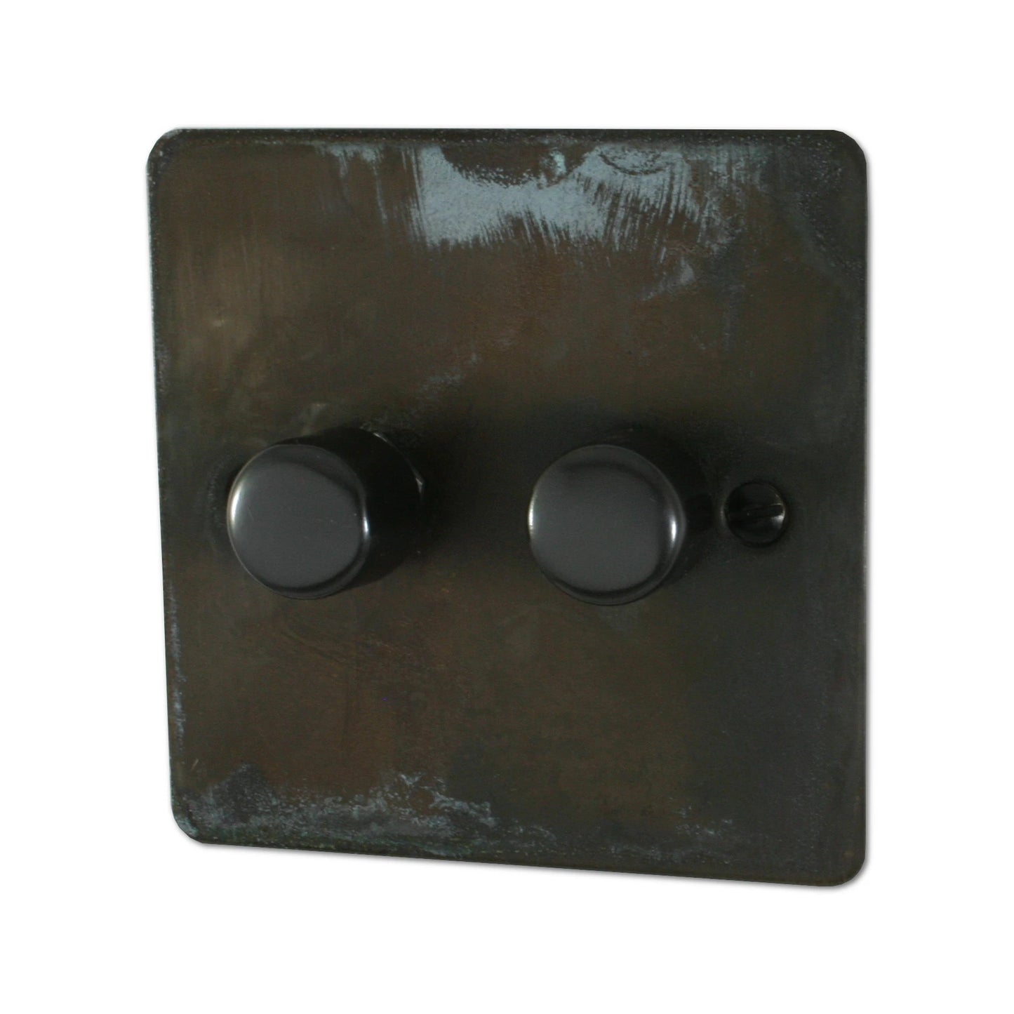 Flat Verdigris 2 Gang LED Dimmer