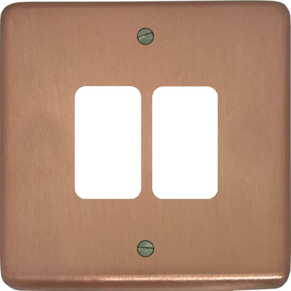 Contour Rose Gold 2 Gang Grid Plate