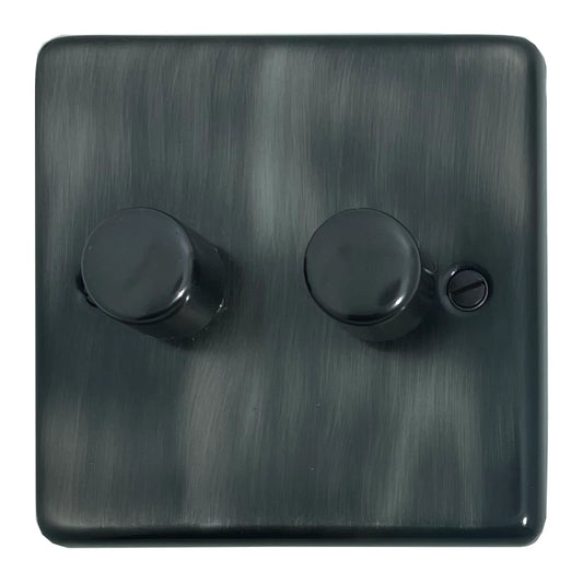 Contour Slate Effect 2 Gang Dimmer LED