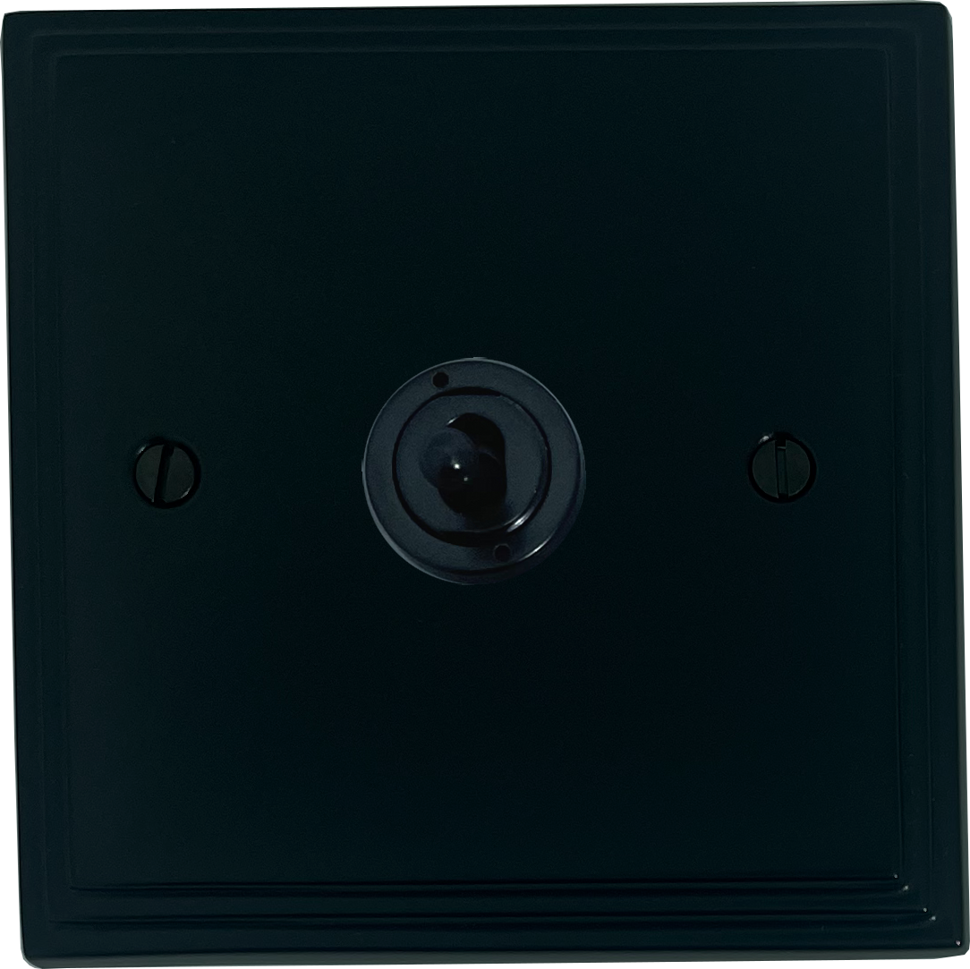 Victorian Flat Black 1 Gang Intermediate Toggle (Flat Black Toggle)