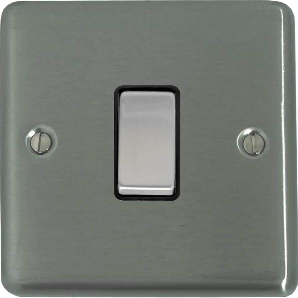 Contour Brushed Steel 1 Gang 2 Way Switch