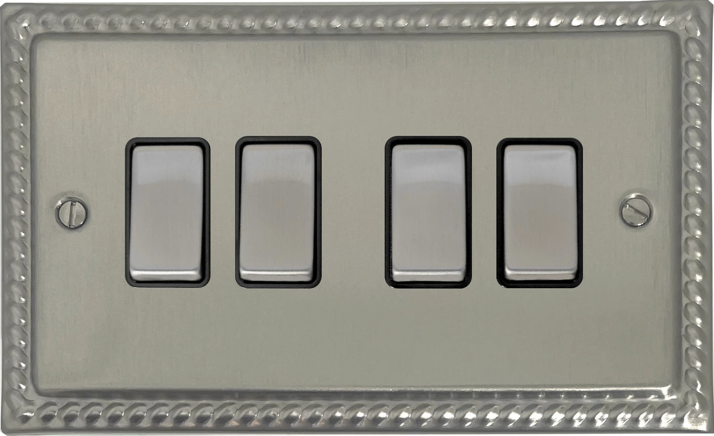Georgian Satin Nickel 4 Gang Switch