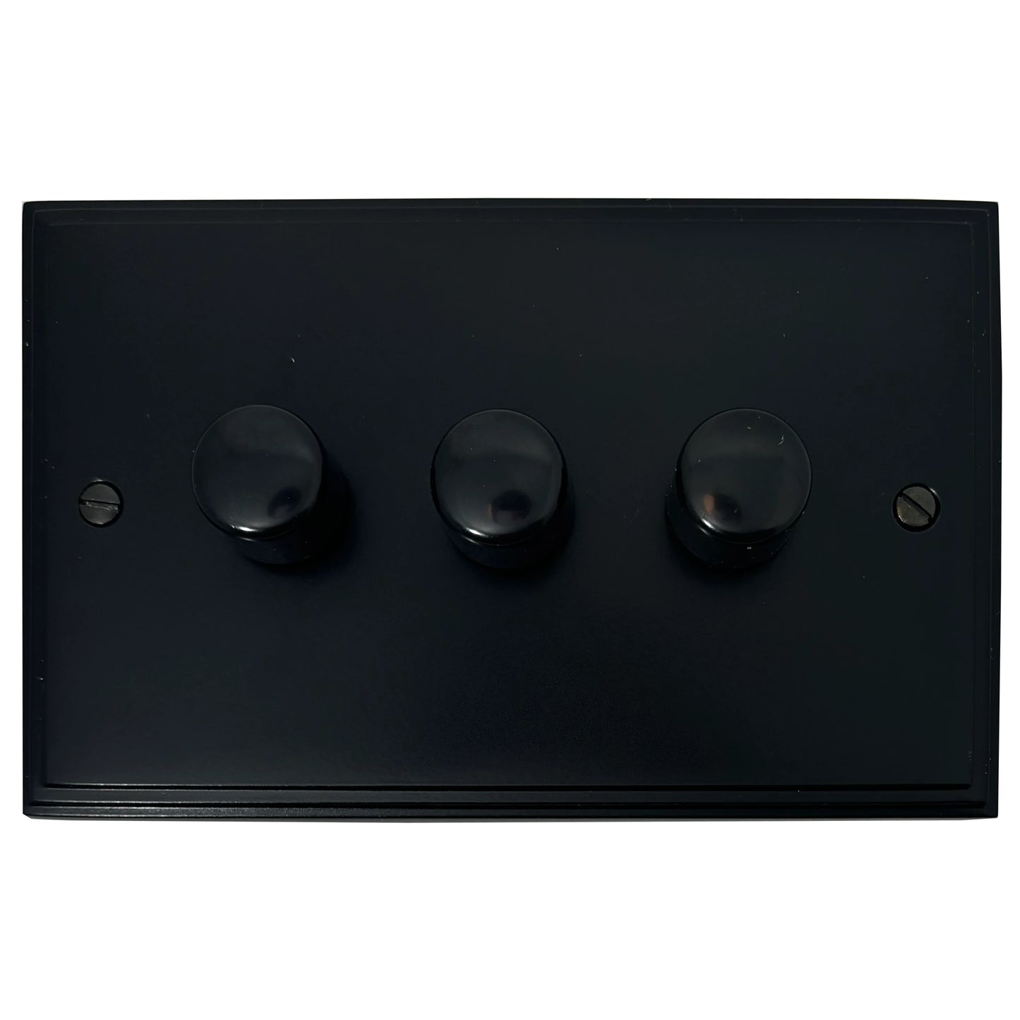 Victorian Flat Black 3 Gang LED Dimmer