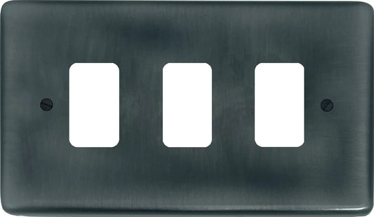 Contour Slate Effect 3 Gang Grid Plate
