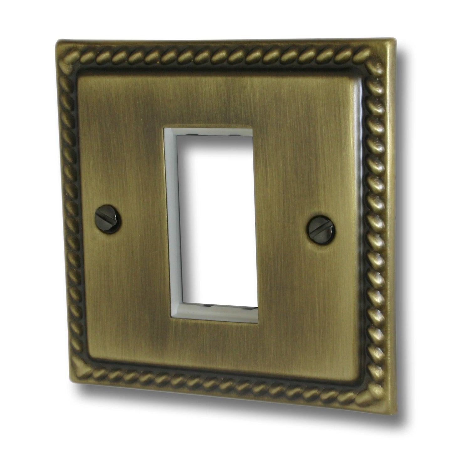 Georgian Antique Brass 1 Gang 1 Module Plate