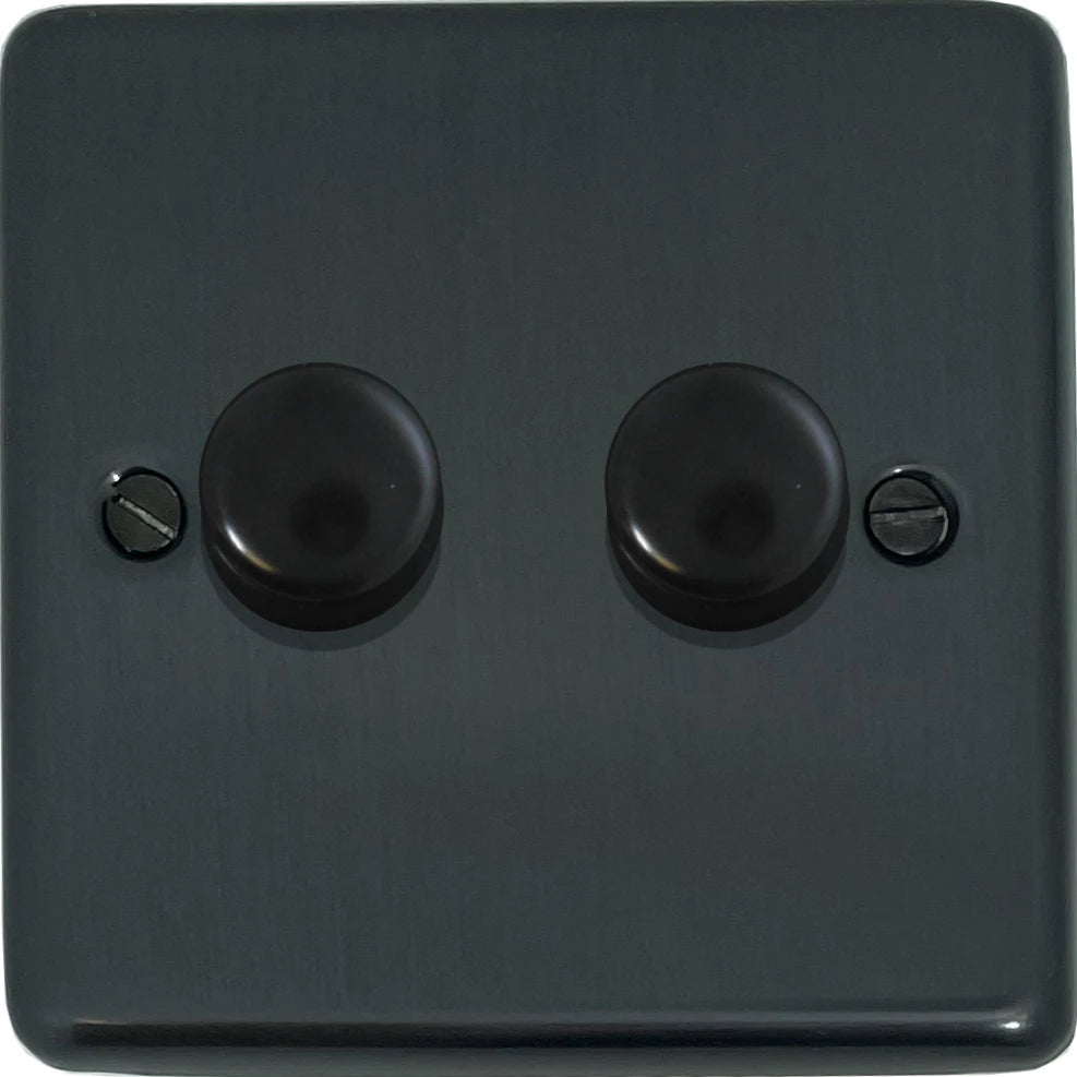 Contour Black Bronze 2 Gang LED Dimmer
