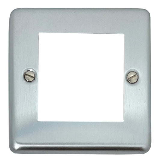 Contour Satin Chrome 1 Gang 2 Mod Euro