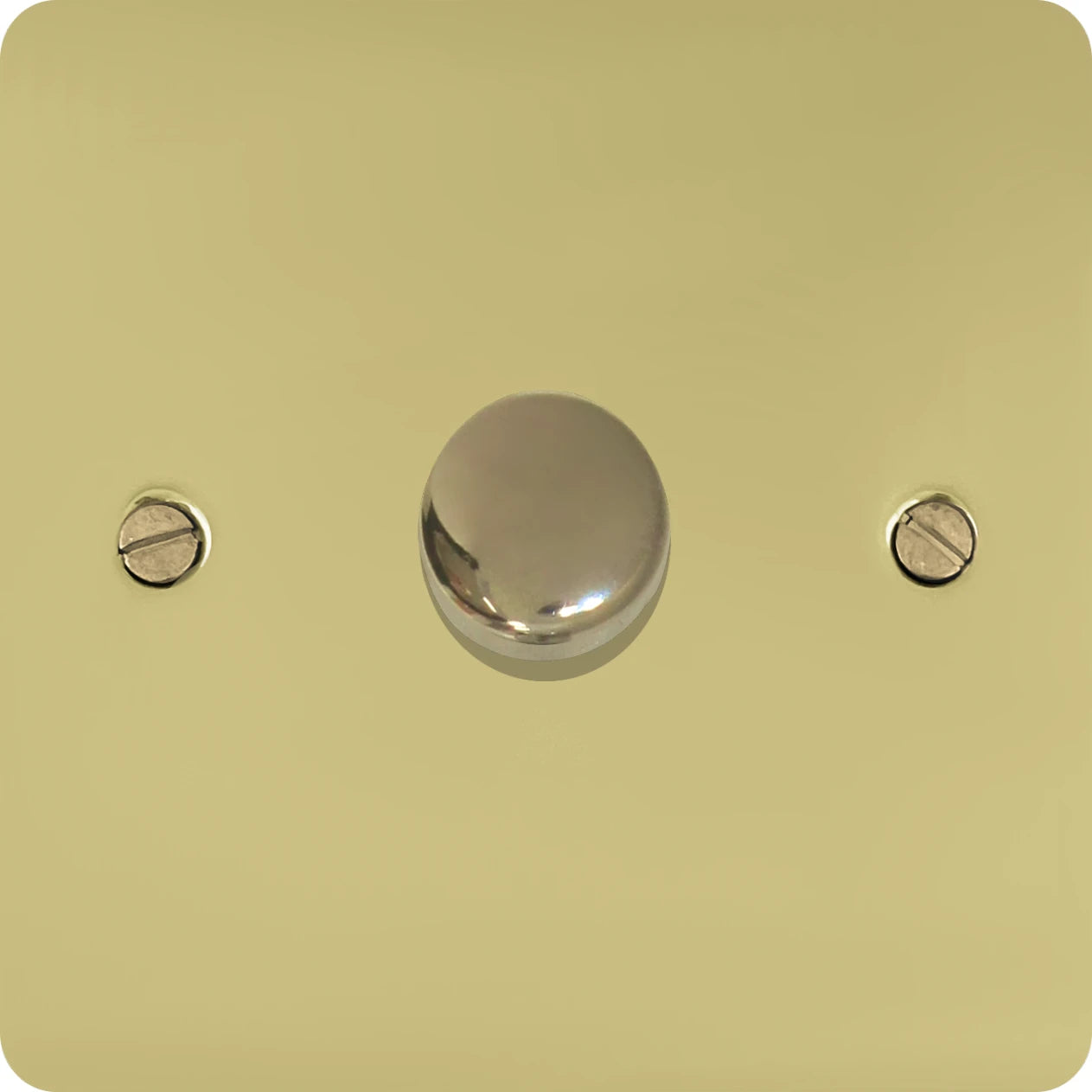 Flat Polished Brass 1 Gang 120W LED Dimmer