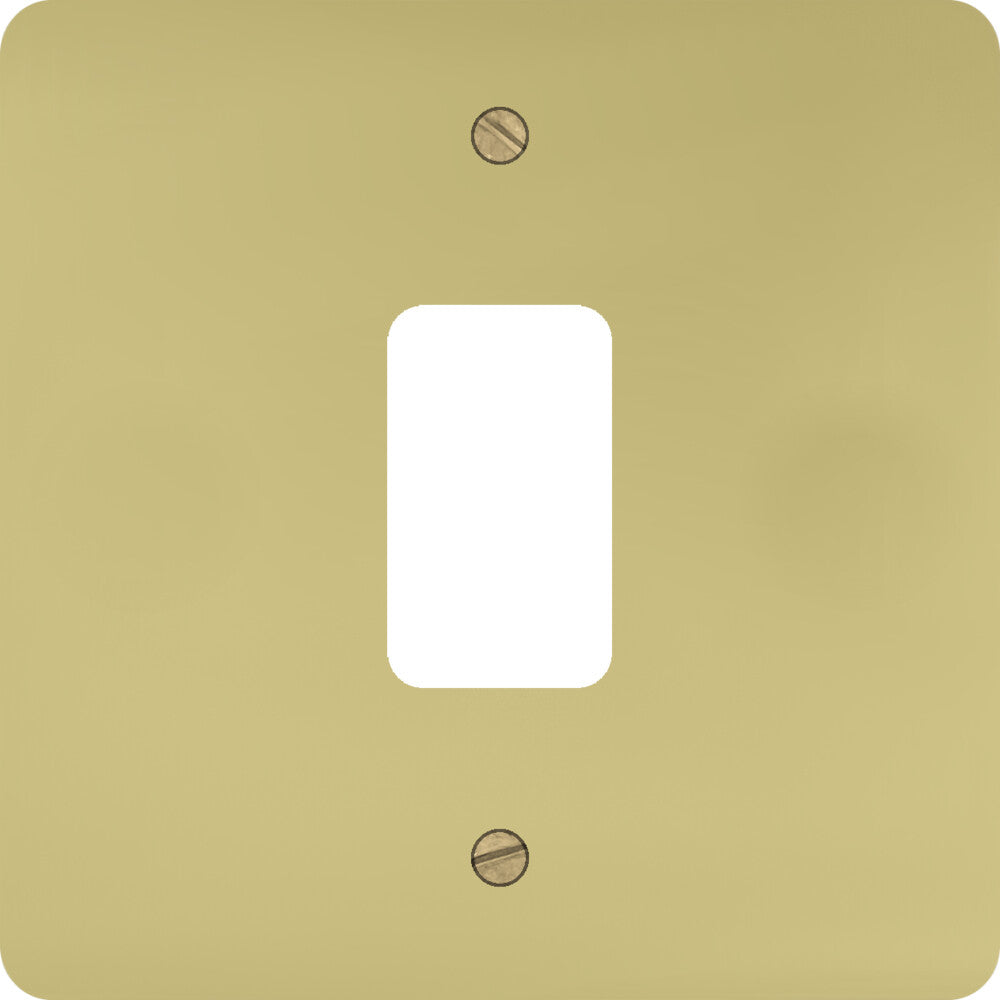 Flat Polished Brass 1 Gang Grid Plate