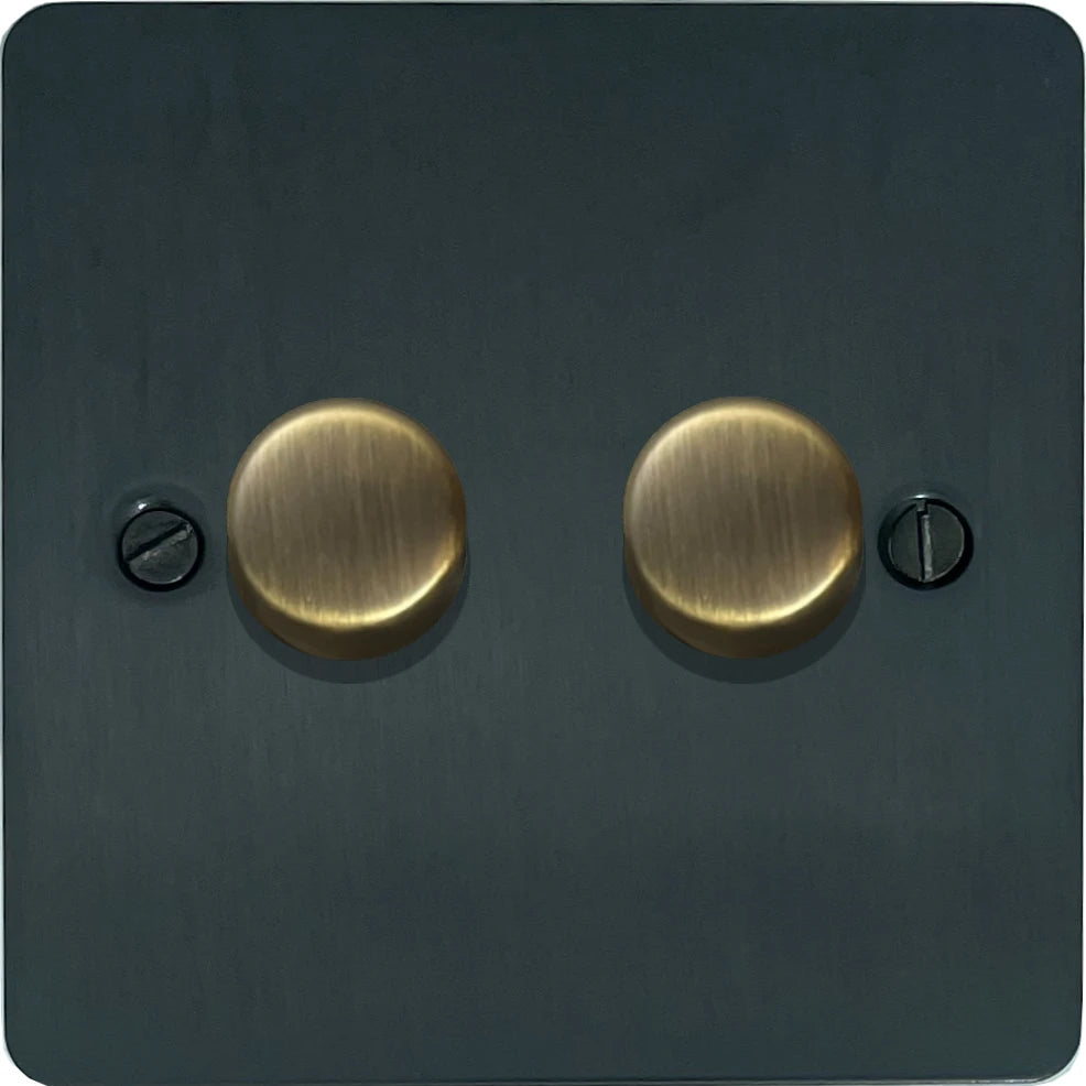 Black Bronze 2 Gang LED Dimmer