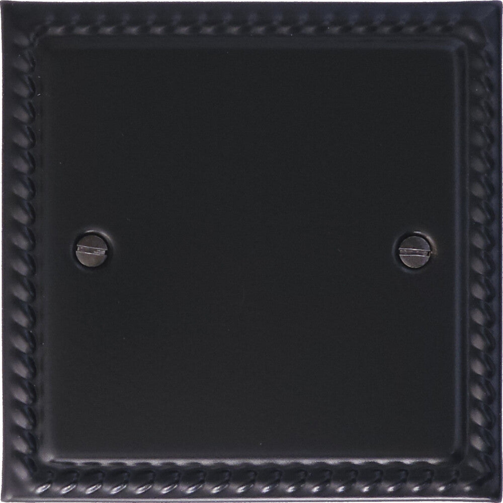 Georgian Flat Black 1 Gang Blank Plate
