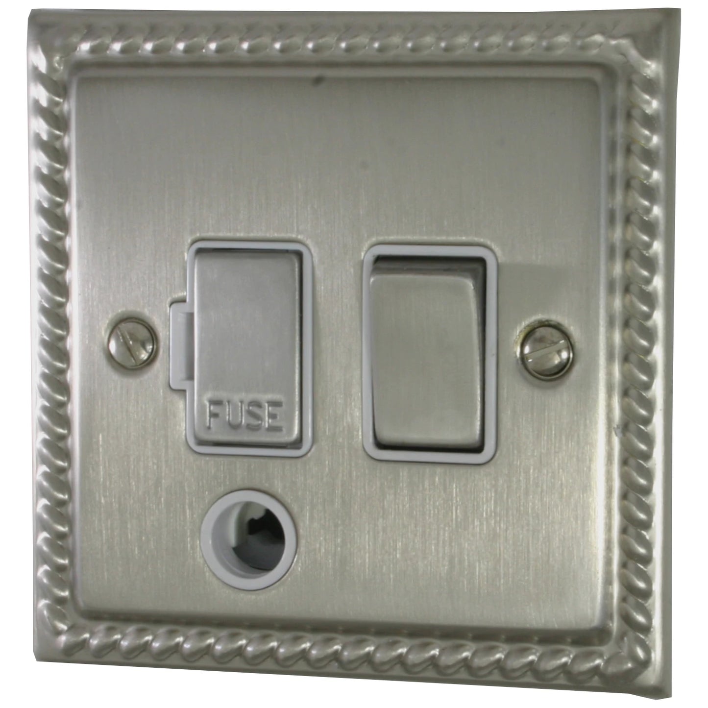 Monarch Satin Nickel Switch Fused Spur & Flex Outlet