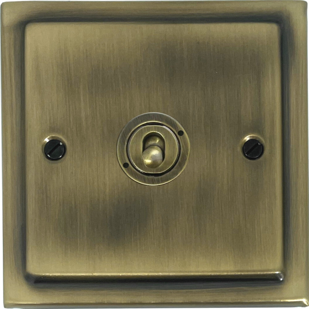 Victorian Light Antique Brass 1 Gang Toggle Switch