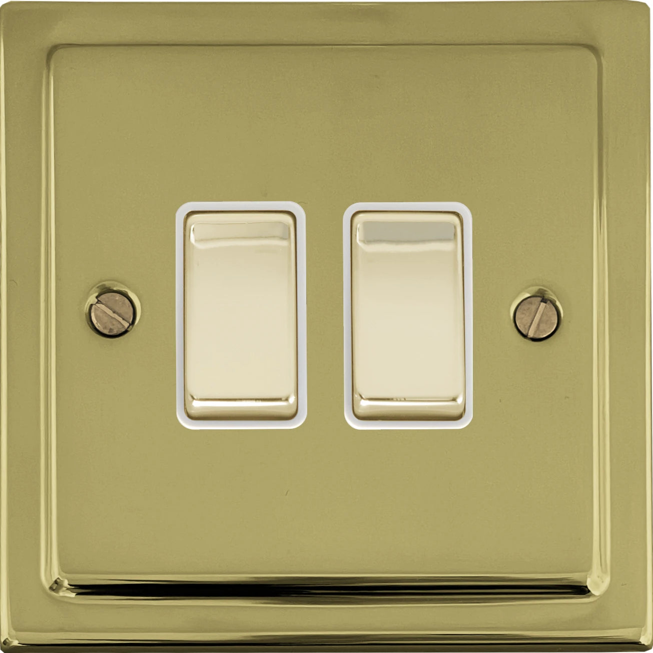 Victorian Polished Brass 2 Gang 2 Way Switch