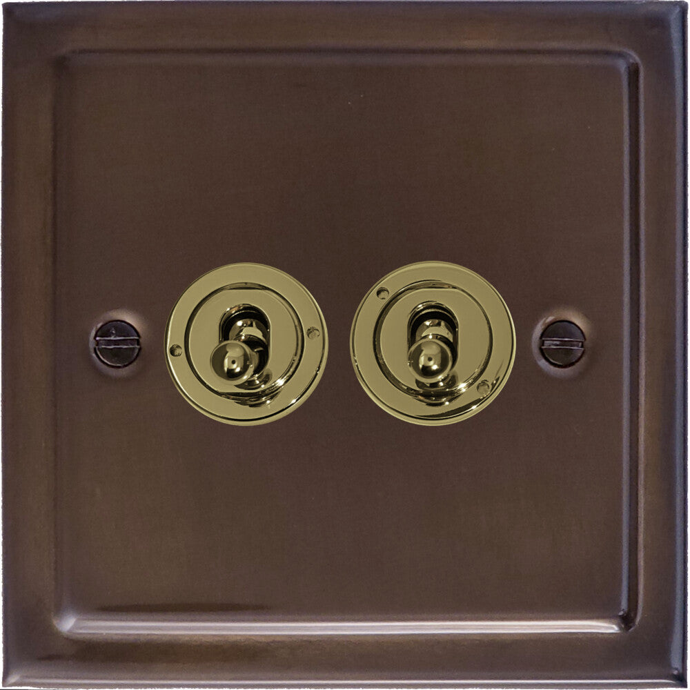 Victorian Medium Bronze 2 Gang 2 Way Toggle